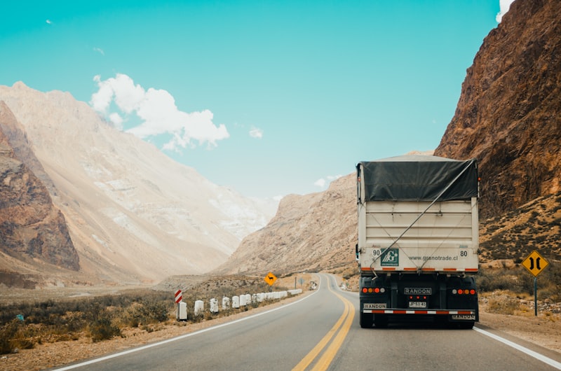Delivery truck on the highway